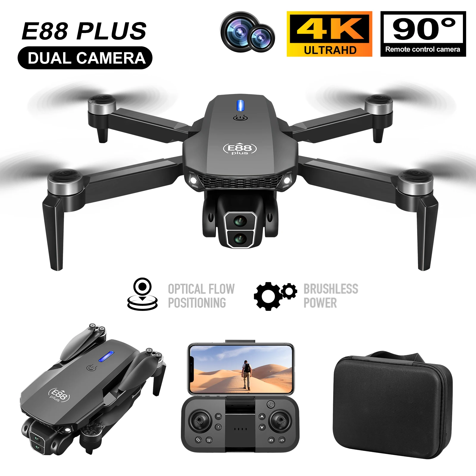 طائرة بدون طيار E88 Plus Quadc - مراجعة Drone Battery Case وسعره