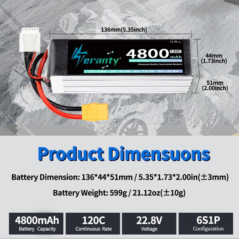 بطارية ليثيوم بوليمر TERANTY 6 - مراجعة Drone Battery Connector وسعره