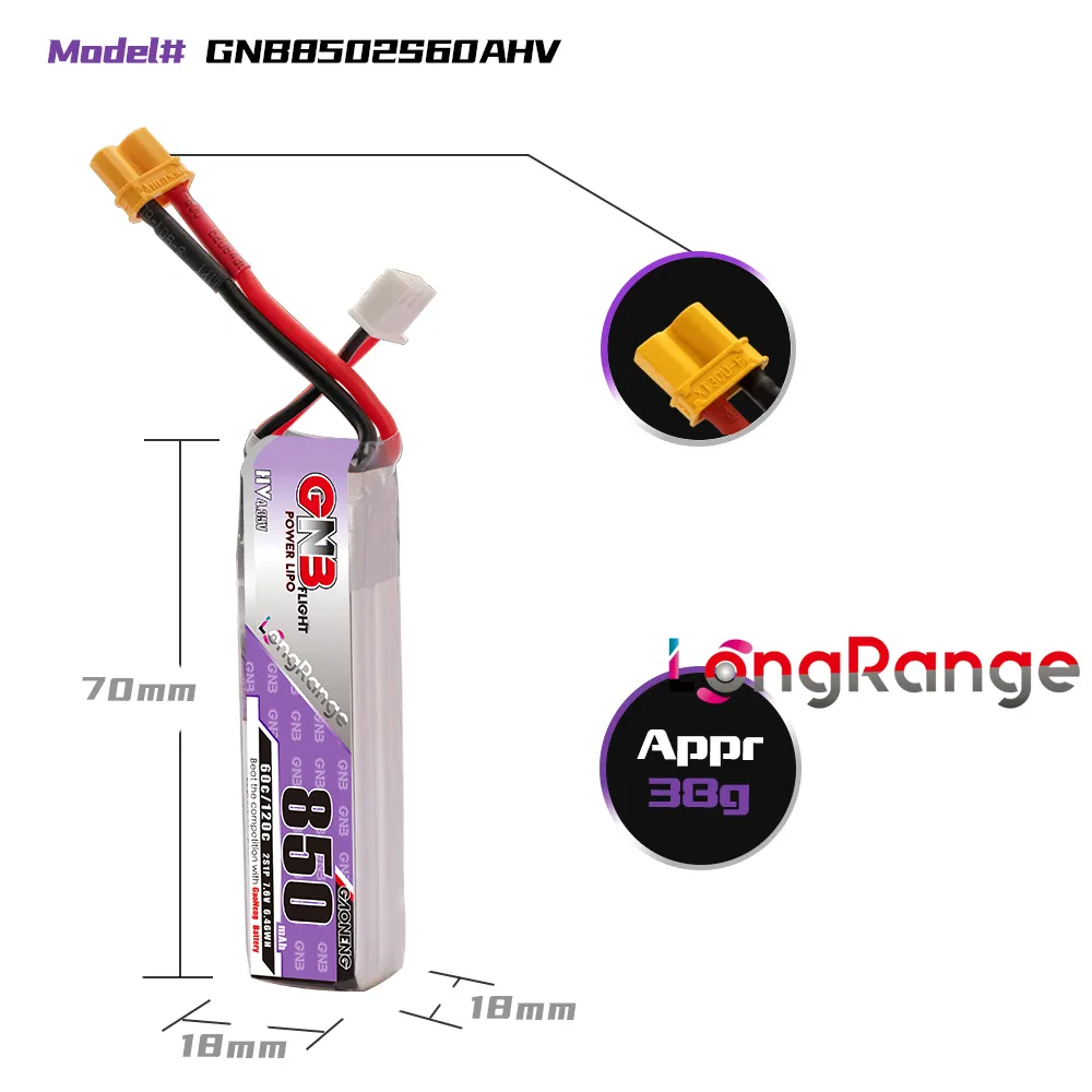 بطارية GAONENG GNB LiPo 850mAh - مراجعة Drone Battery 3S وسعره